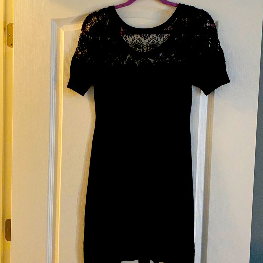 Black dress with lace shoulder